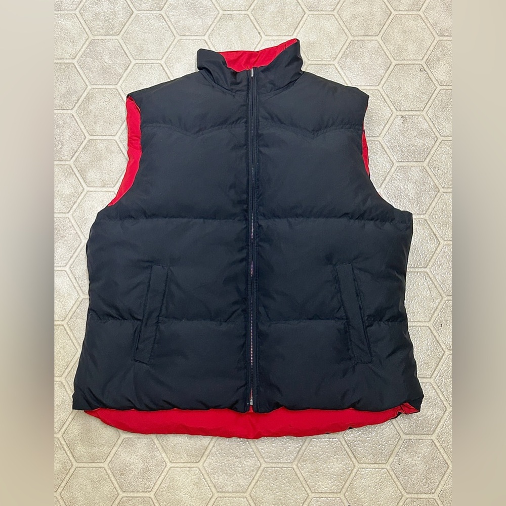 Y2K Vtg Women’s Large Black/Red Reversible Lauren Ralph Lauren Down Puffer Vest